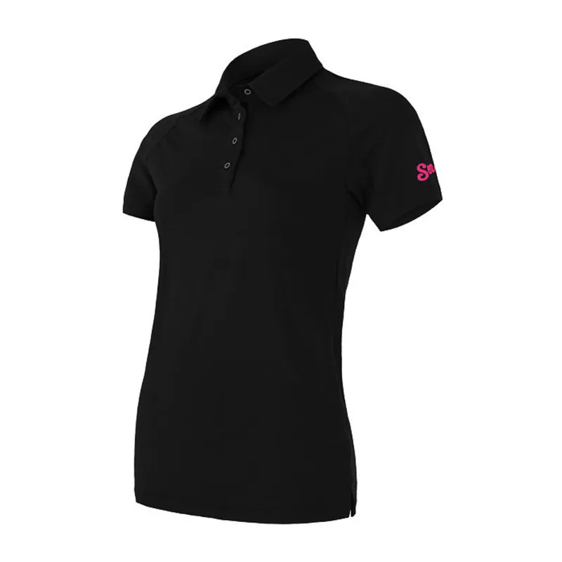 Dames t-shirt SENSOR Merino Actief Polo zwart S Rechtstreeks Van De Fabrikant
