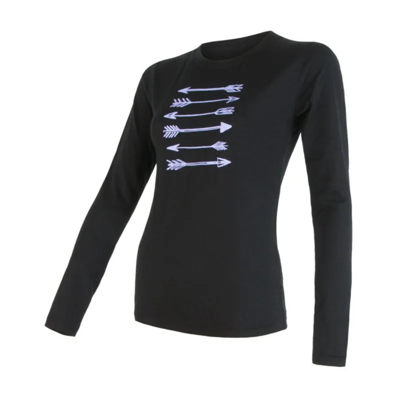 Favoriet Dames t-shirt SENSOR Merino Actief PT Pijlen dl.rukáv zwart S