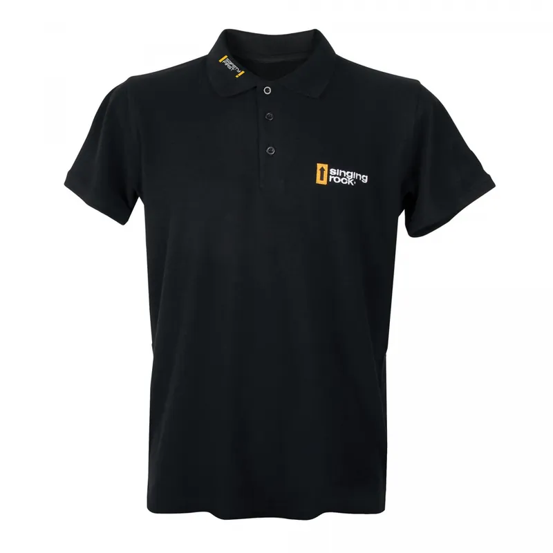 Mannen t-shirt Singing Rock Polo t-shirt zwart S Direct Verzonden
