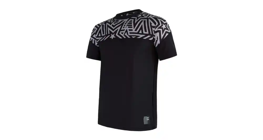 Mannen functioneel t-shirt SENSOR Coolmax Indruk maken zwarte sterren S Beperkte Voorraad