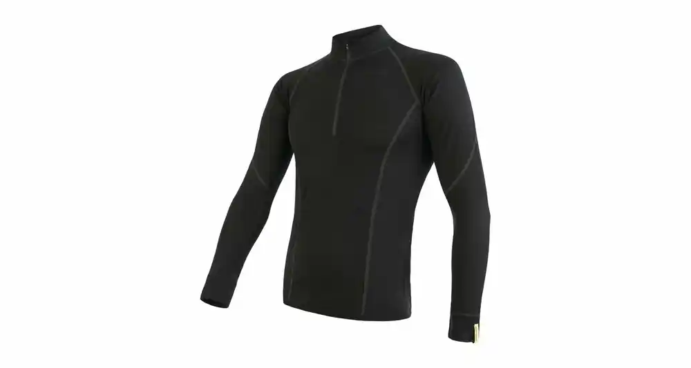 Betrouwbaar Mannen t-shirt SENSOR Merino Actief dl.rukáv stellage rits zwart S