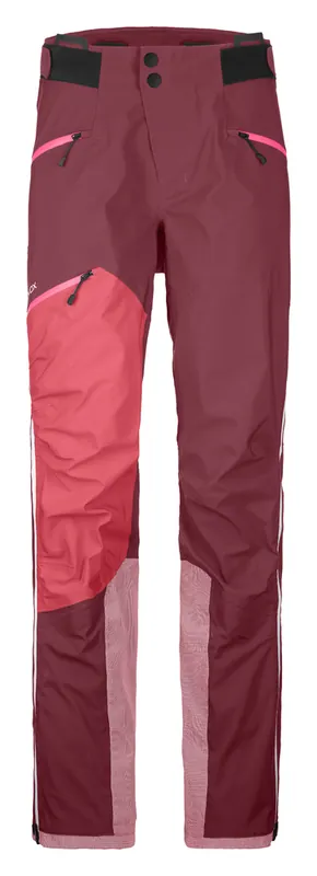 Direct Beschikbaar Dames broek ORTOVOX 3L Westalpen Donker bloed XS