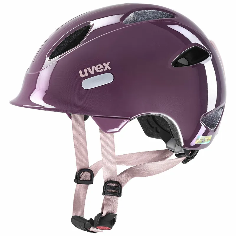 Express Levering Uvex OYO fietshelm voor kinderen, PLUM - DUST ROSE 46-50cm