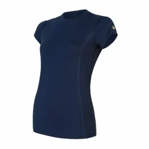 Dames T-shirt Sensor Merino Actief kr. mouw diep blauw S Hete Deal