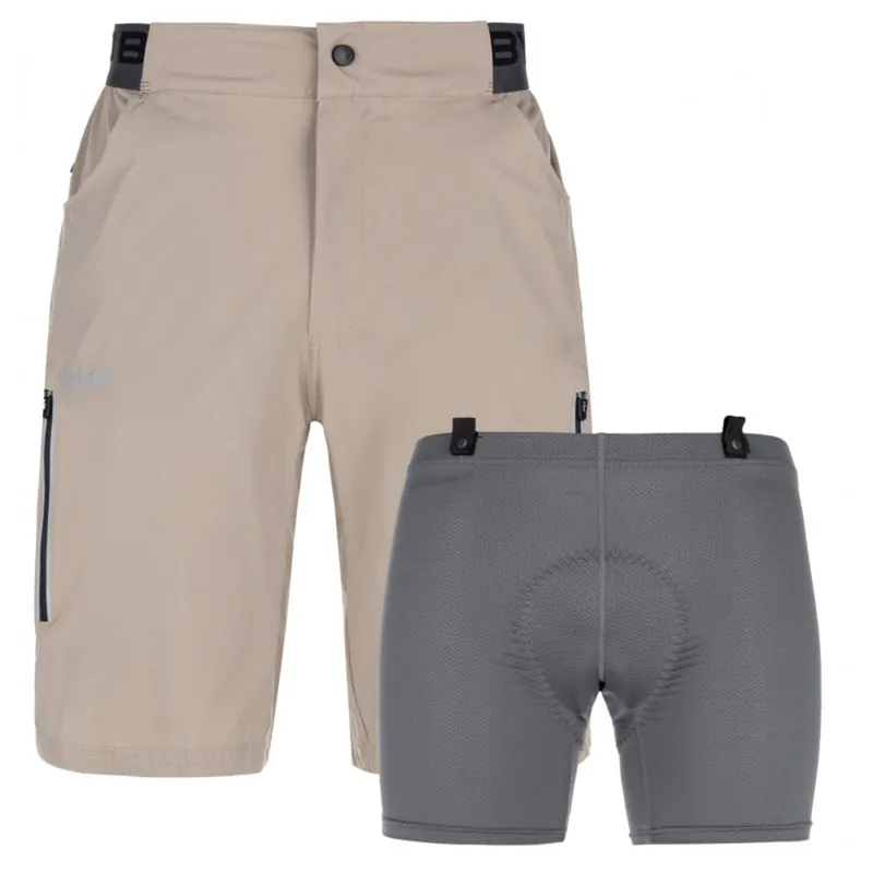 Heren fietsen korte broek Kilpi Trackee-M Beige XS Laatste Versie