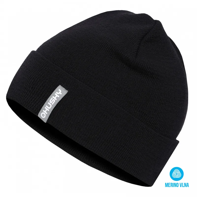 Gratis Retour Heren merino muts Husky Merhat 1 zwart L-XL