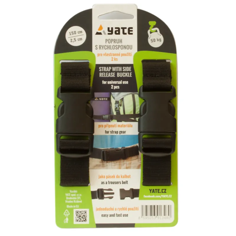 Speciale Aanbieding YATE band met snelsluiting 2,5x150 cm - 2 stuks