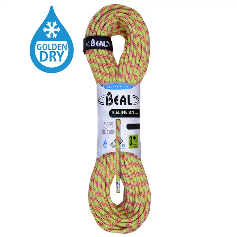 Touw Beal IJslijn 8,1 mm gouden droge anijs 60 meter Hoge Kwaliteit