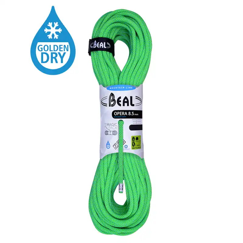 Dagaanbieding Touw Beal Opera gouden droog 8,5 mm Green 60 meter