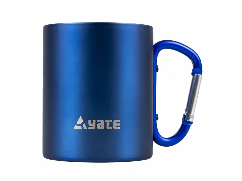 Roestvrijstalen mok met karabijnhaak Yate Kleur 300ml blauw Hete Deal