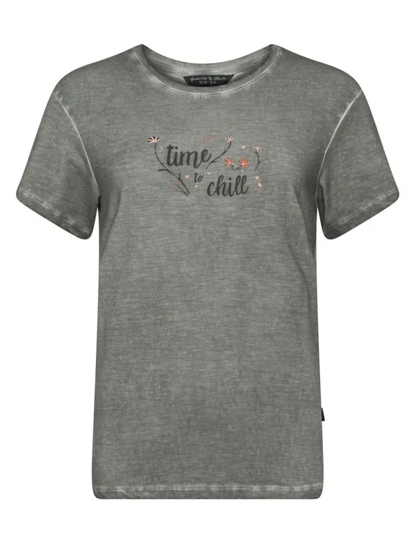 Dames wandel-T-shirt Chillaz Sagres Time To Chill Zwart gewassen M Populair