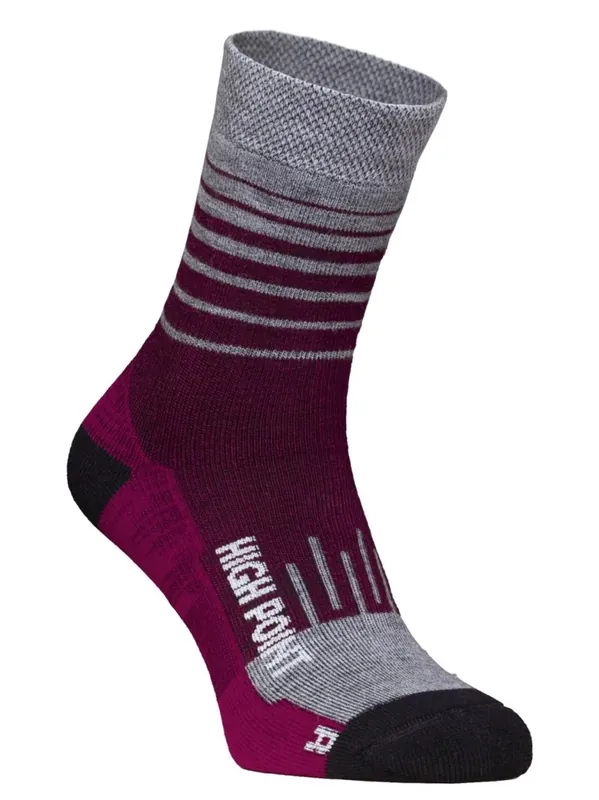 Bestseller Damessokken High Point Mountain Merino 3.0 Lady Socks paars/grijs 35-38