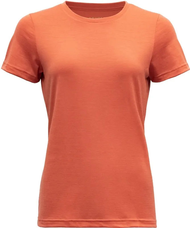 Express Levering Dames merino T-shirt Devold Eika merino 150 Tee WMN koraal XS
