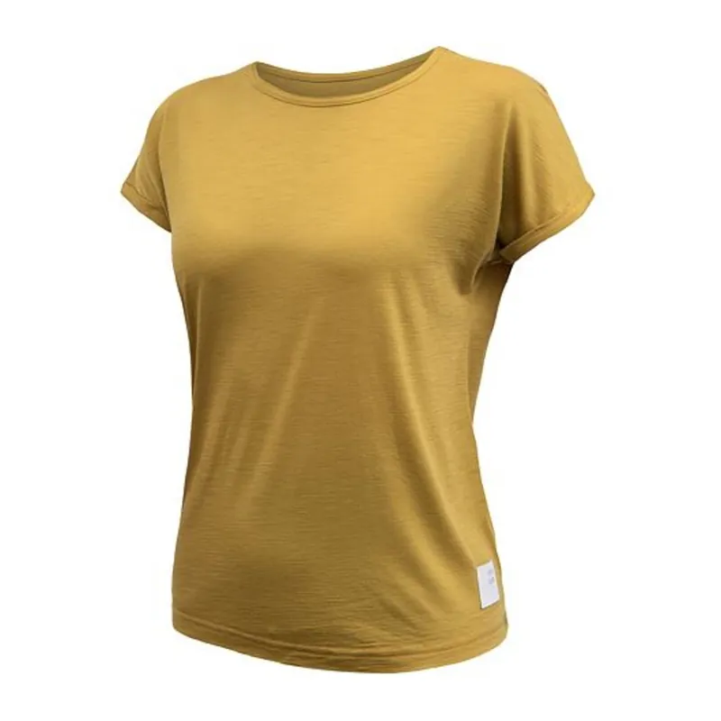 Dames T-shirt Sensor Merino Air Traveller mosterd S Betrouwbaar