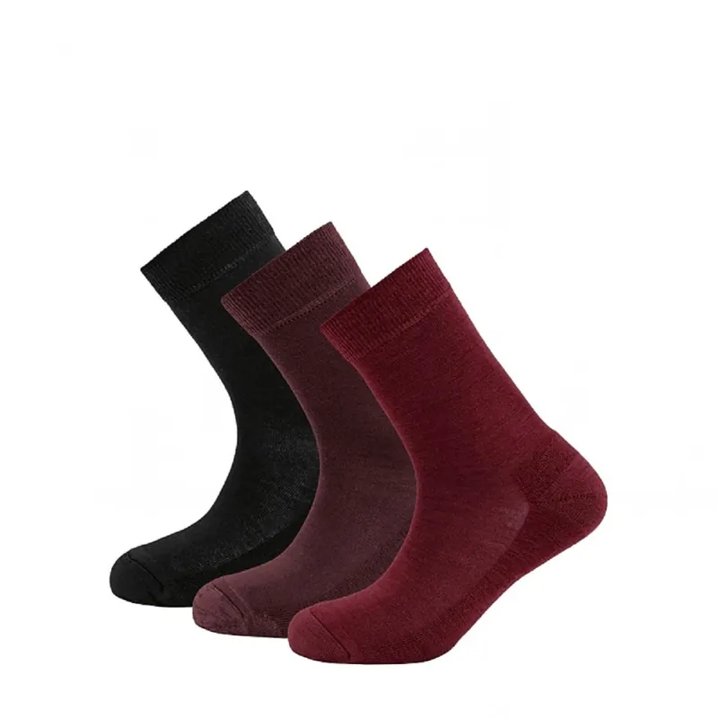 Set dameswollen sokken Devold Daily merino Medium 3pack WMN rode biet 36-40 Dagaanbieding