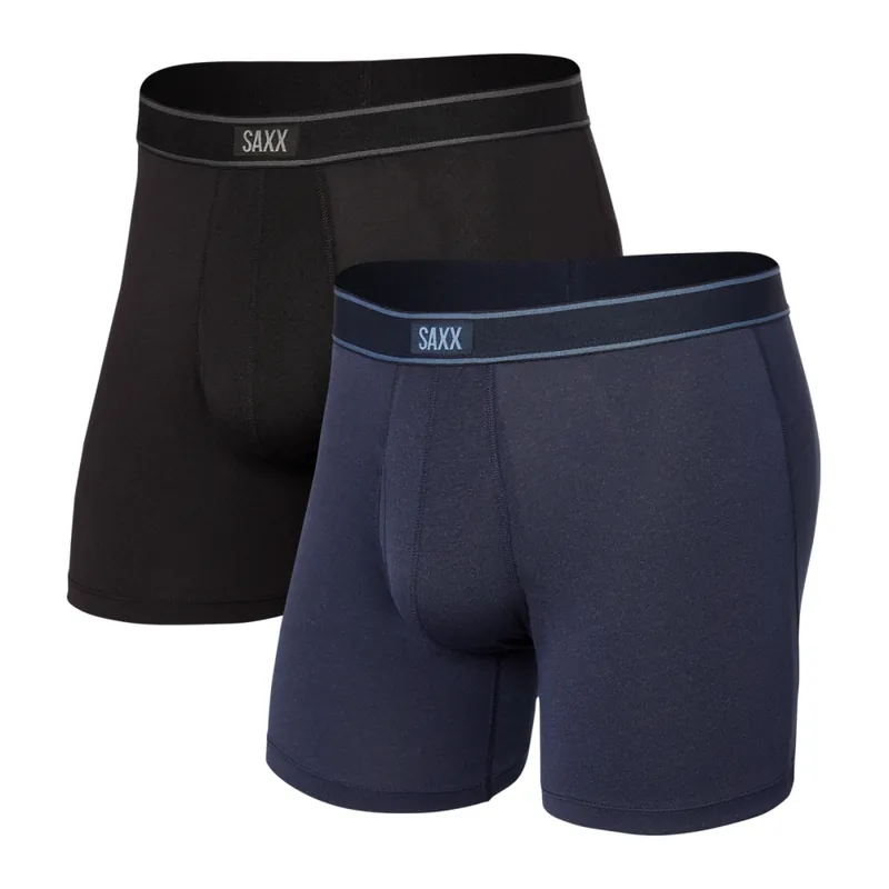 Nieuw Set herenboxerslips Saxx Daytripper Boxer Brief Fly 2Pk Zwart/City Blue Heather S
