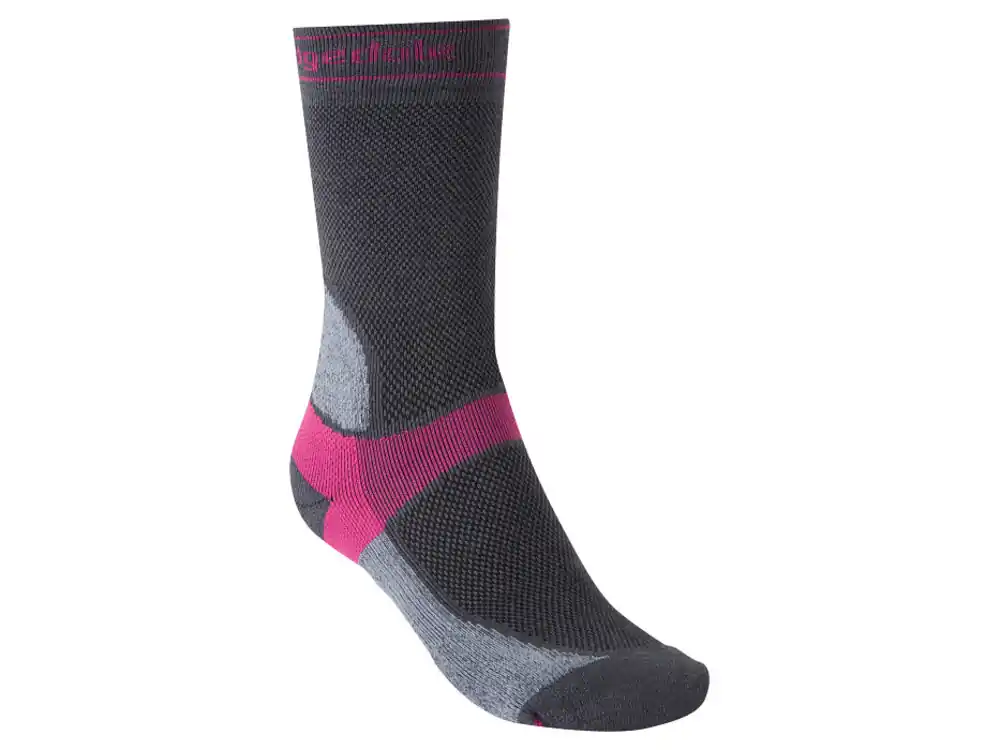 Dames fietssokken Bridgedale MTB Summer Weight T2 Coolmax Sport Boot WMN donkergrijs/roze 35-37 Shop Nu