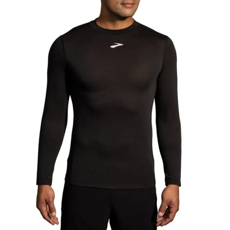 Heren T-shirt Brooks High Point Lange mouw zwart S Bestseller