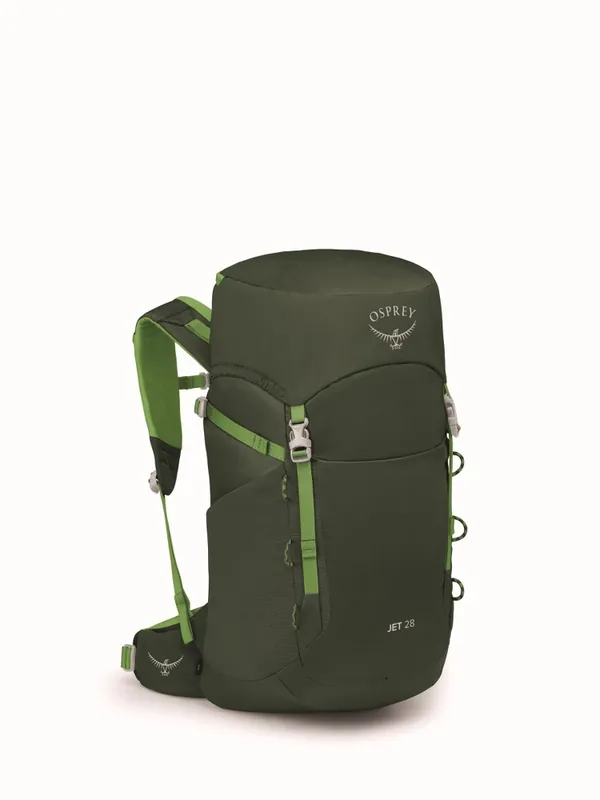 Snelle Levering Kinderrugzak Osprey Jet 28L groen luifel/limeline groen