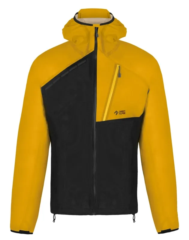 Direct Alpine Cyclone hardshell jas voor heren, zwart/mango M Hoge Kwaliteit