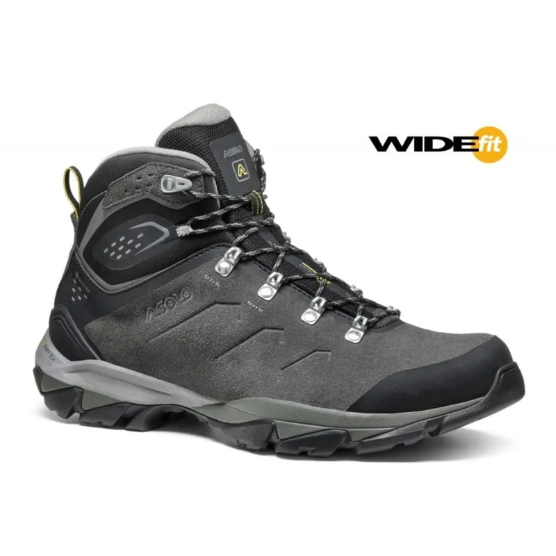 Asolo Acadia MID Lth GTX MW graphite/black heren wandelschoenen met brede pasvorm 41 1/3 Goedkoop