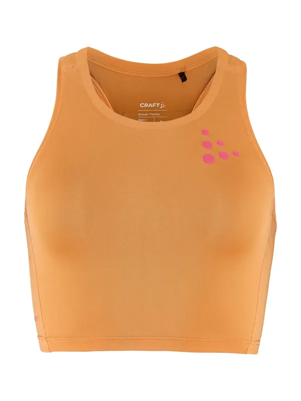 Hoge Kwaliteit Craft PRO Hypervent Cropped Top 2 hardloopshirt voor dames oranje M