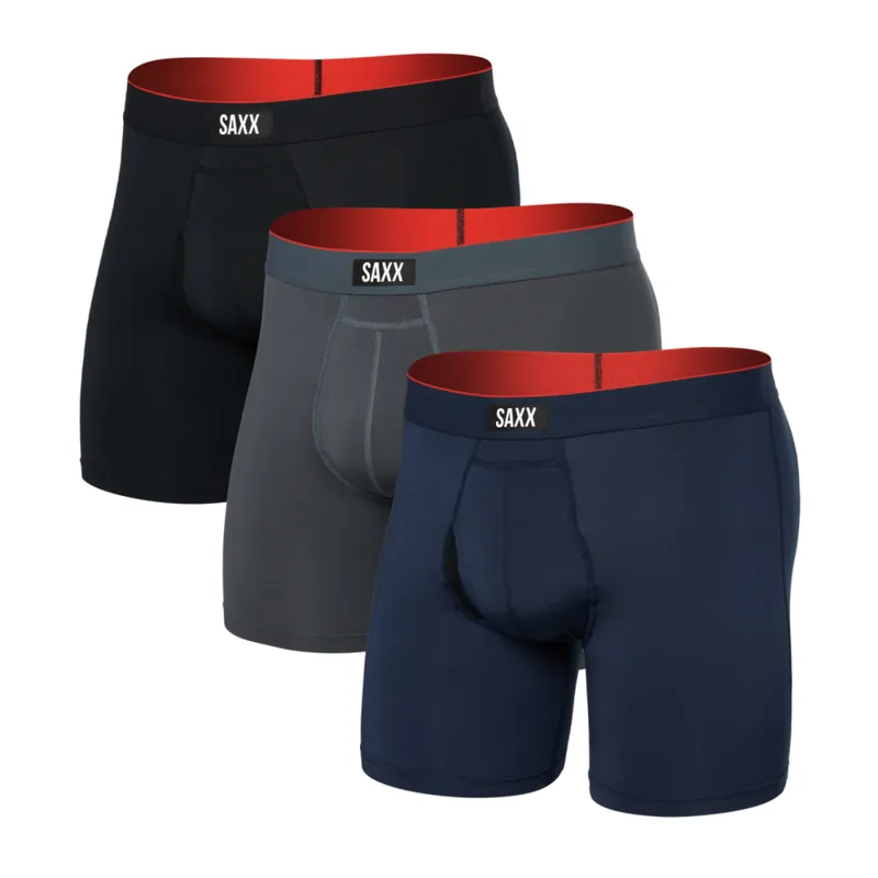 Exclusieve Aanbieding Saxx Multi-Sport Mesh Boxer Brief Fly 3Pk Turbulence/Navy/Black heren boxershort set S