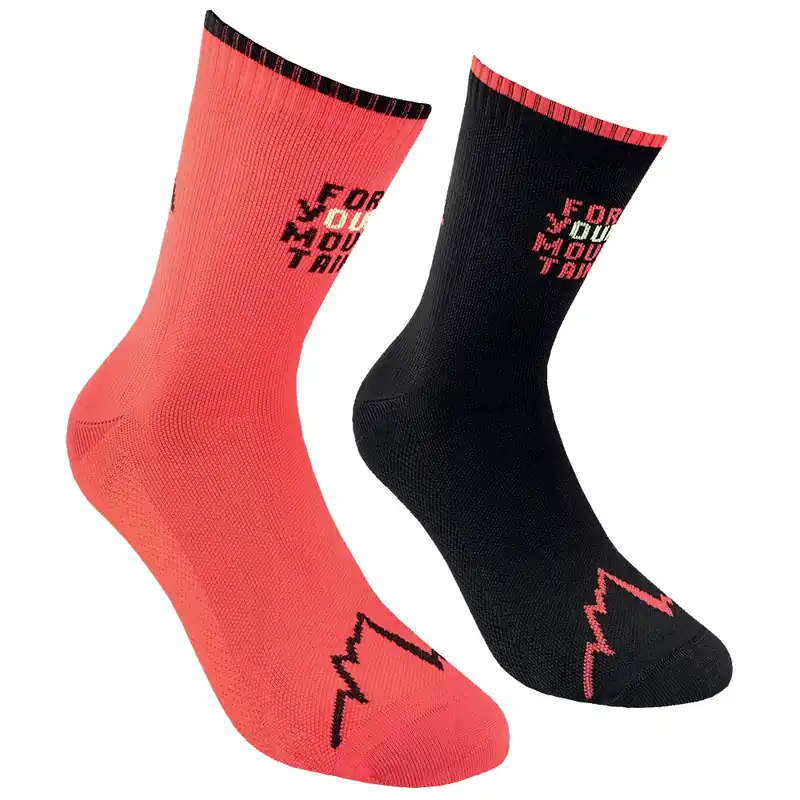 Bestseller La Sportiva FOR YOUR MOUNTAIN SOCKS Black/Sangria 47-48 EU