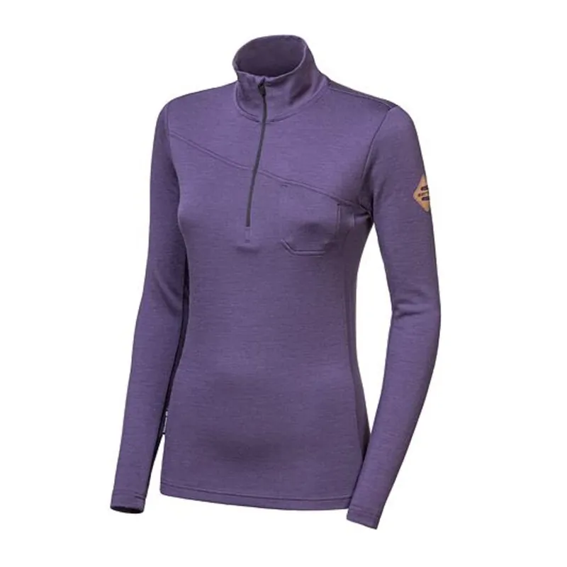 Dames sweatshirt lange mouw Sensor MERINO EXTREME UP zip grape purple S Direct Verzonden