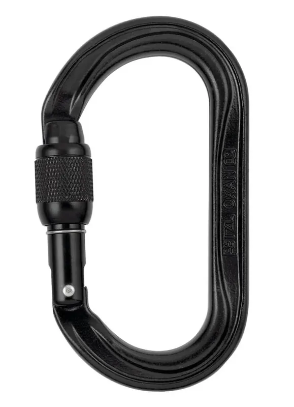 Flitsaanbieding Karabijnhaak Petzl Oxan met schroefvergrendeling zwart