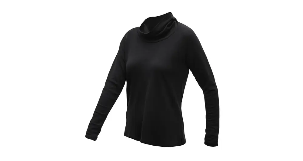 Shop Nu Sensor Merino Blend functioneel shirt met coltrui zwart S