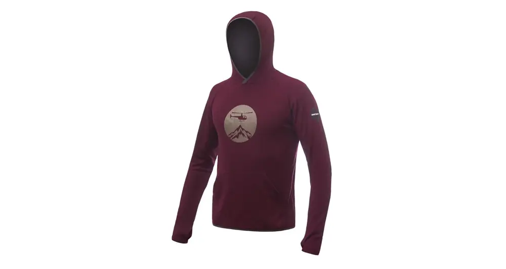 Seizoensaanbieding Hoodie Sensor MERINO HELIKOPTER bordeauxrood S