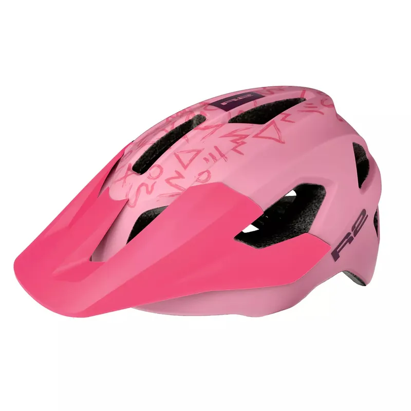 Korting Fietshelm R2 VORTEKS JUNIOR lichtroze S 52-56cm