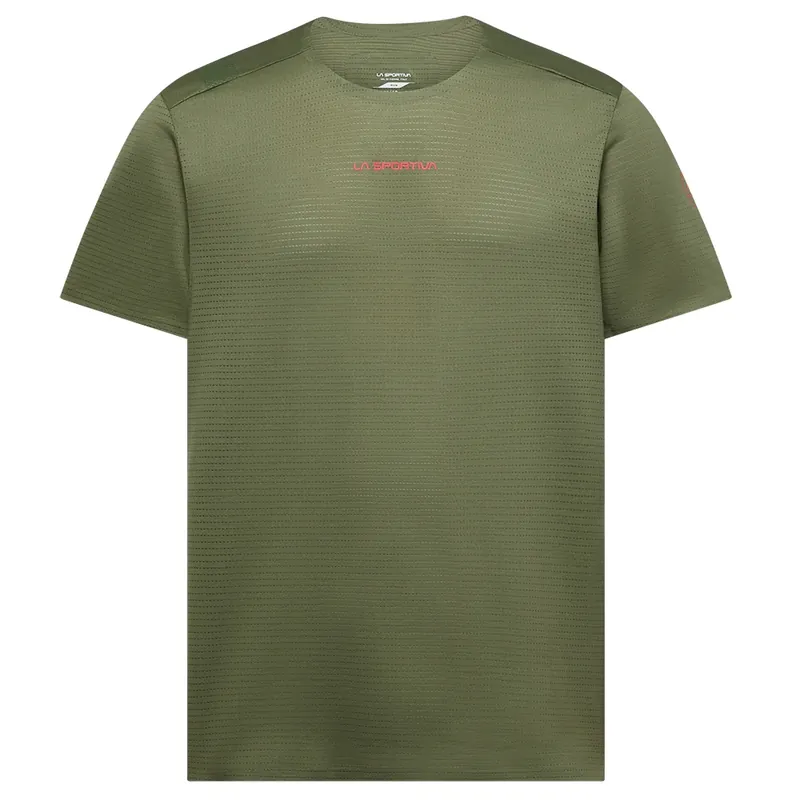 Heren T-shirt La Sportiva PURE cypress/mountain red S Populair