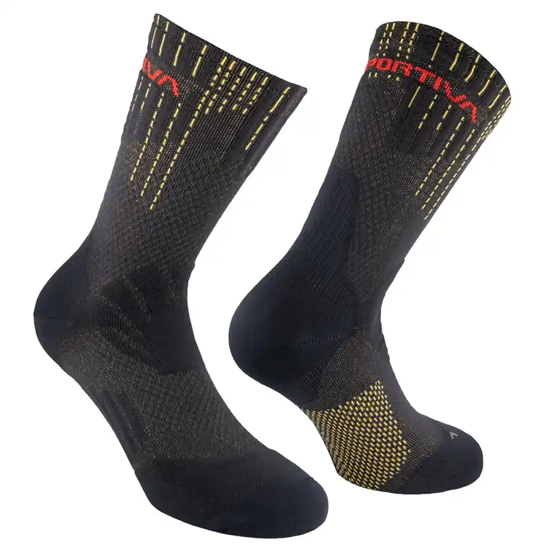 Herensokken La Sportiva Endurance Trail Socks black/yellow 47-48 EU Beste Prijs