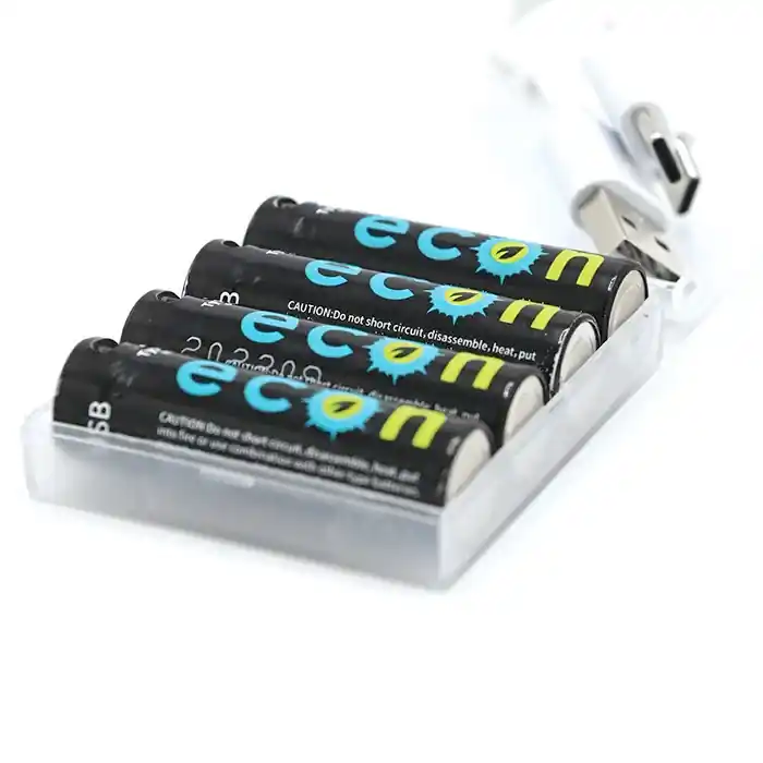 Wolf Rechargeable USB AA Econ Batteries 4 Pack Exclusieve Aanbieding