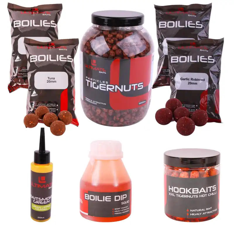 Bestel Nu Ultimate Baits Carp Tigernuts/Boilies Weekend Pack