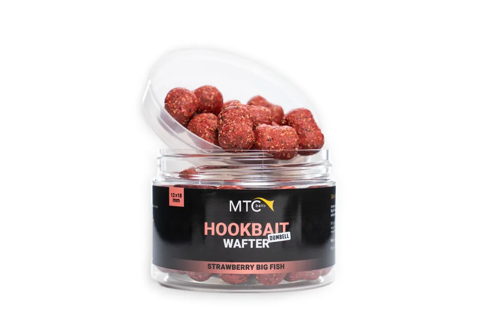 MTC Baits Hookbait Wafter Dumbell Strawberry Big Fish (12x18mm) Beperkte Voorraad