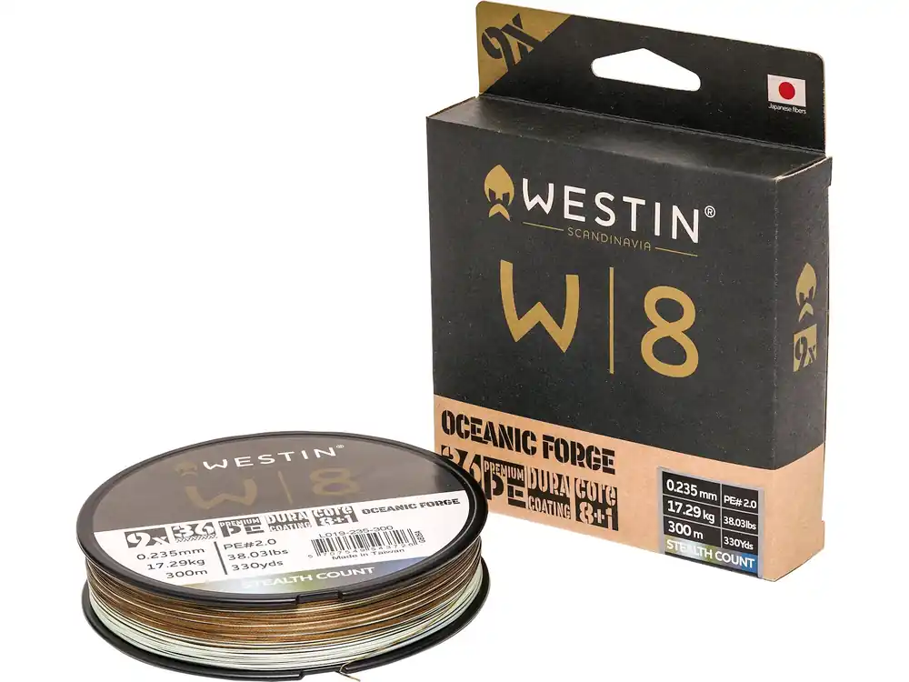 Westin W8 9-Braid Oceanic Forge Gevlochten Lijn Stealth Count (300m) 0.205mm/14.39kg Lage Prijs