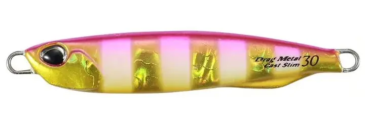 Gereduceerde Prijs DUO Drag Metal Cast Slim Pink Gold Zebra Glow Pilker 9cm (80g)