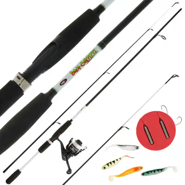 Beperkt Aanbod NGT Drop Shot Combo inclusief hengel, molen, lijn, dropshot rigs, lood en softbaits