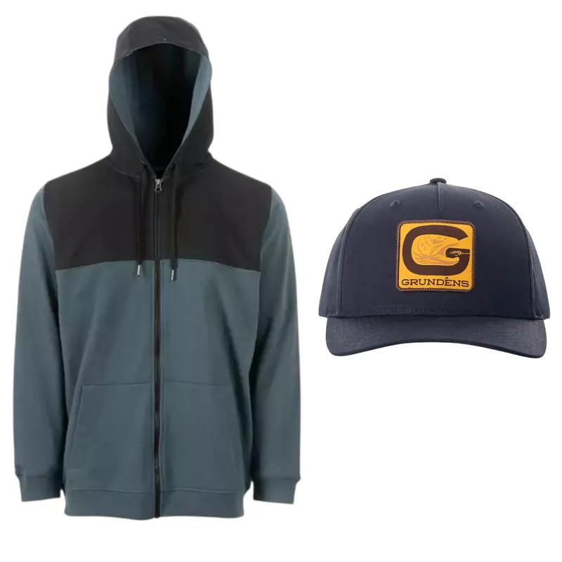 Betrouwbaar Grundéns Daggerboard Full Zip DWR Waterafstotende Hoodie Dark Slate + Gratis Pet XXL