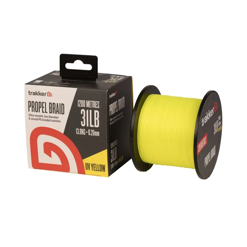 Meest Verkocht Trakker Propel Braid UV Yellow Gevlochten Karperlijn 0.26mm 13.8kg (1200m)