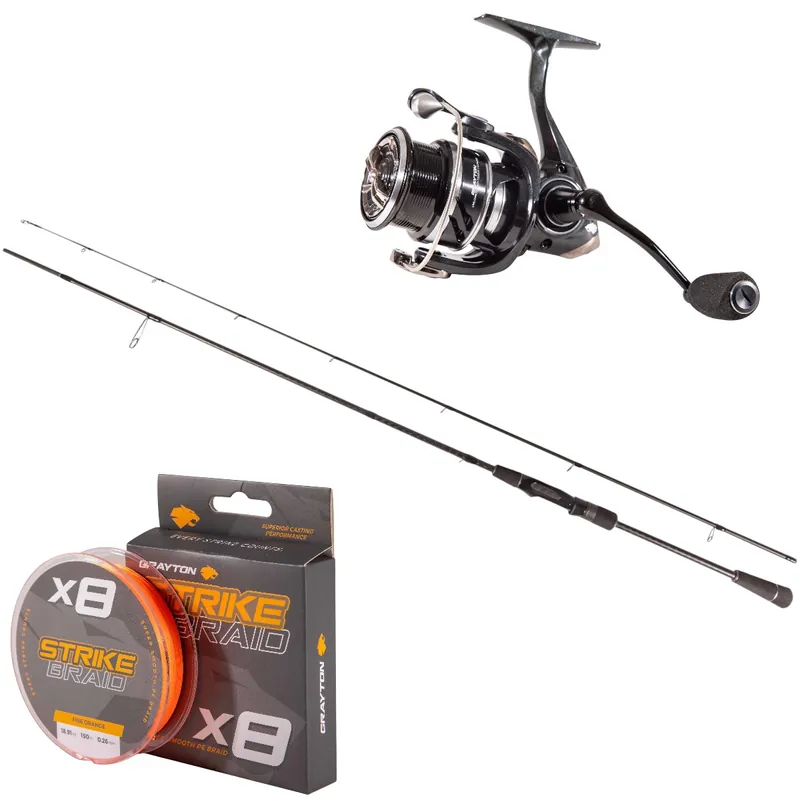 Grayton Chase Jig Finesse Set 2.40m 7-25g + GT1 3000 + 0.12mm/3.9kg Betaalbaar