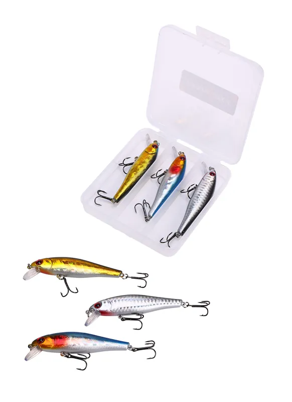 Express Levering Fish4All Hardlure Kit Minnow 1 Floating Pluggen Set 8.6cm 9.3g (3 Stuks)