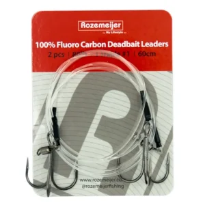 Superprijs Rozemeijer 100% Fluoro Carbon Deadbait Leaders 1x #1 Treble 60cm 80lb (2 Stuks)