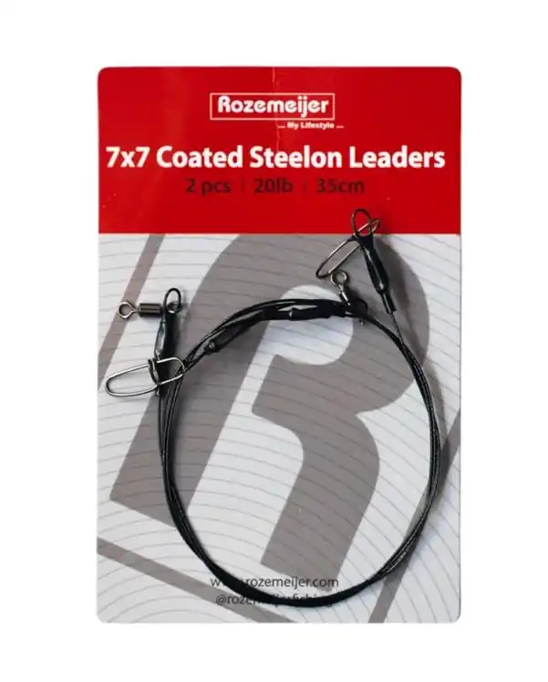 Veilige Betaling Rozemeijer 7x7 Coated Steelon Leaders 35cm (2 Stuks) 20lb