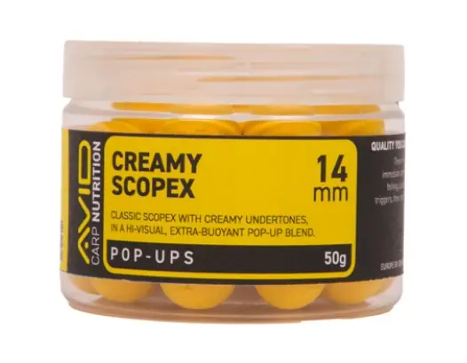 Avid Creamy Scopex Pop-Up Yellow 50g (14mm) Op = Op