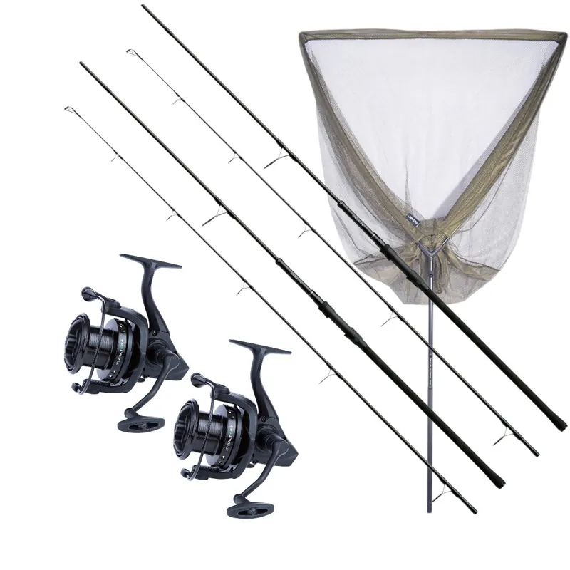 Direct Beschikbaar Sonik Xtractor+ 2 Rod Carp Kit (Hengels+Molens+Schepnet) 9ft (3.00lb)