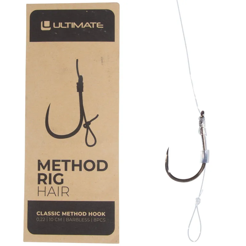 Actieprijs Ultimate Method Rig With Hair Barbless 10cm 0.22mm (8 Stuks) 8